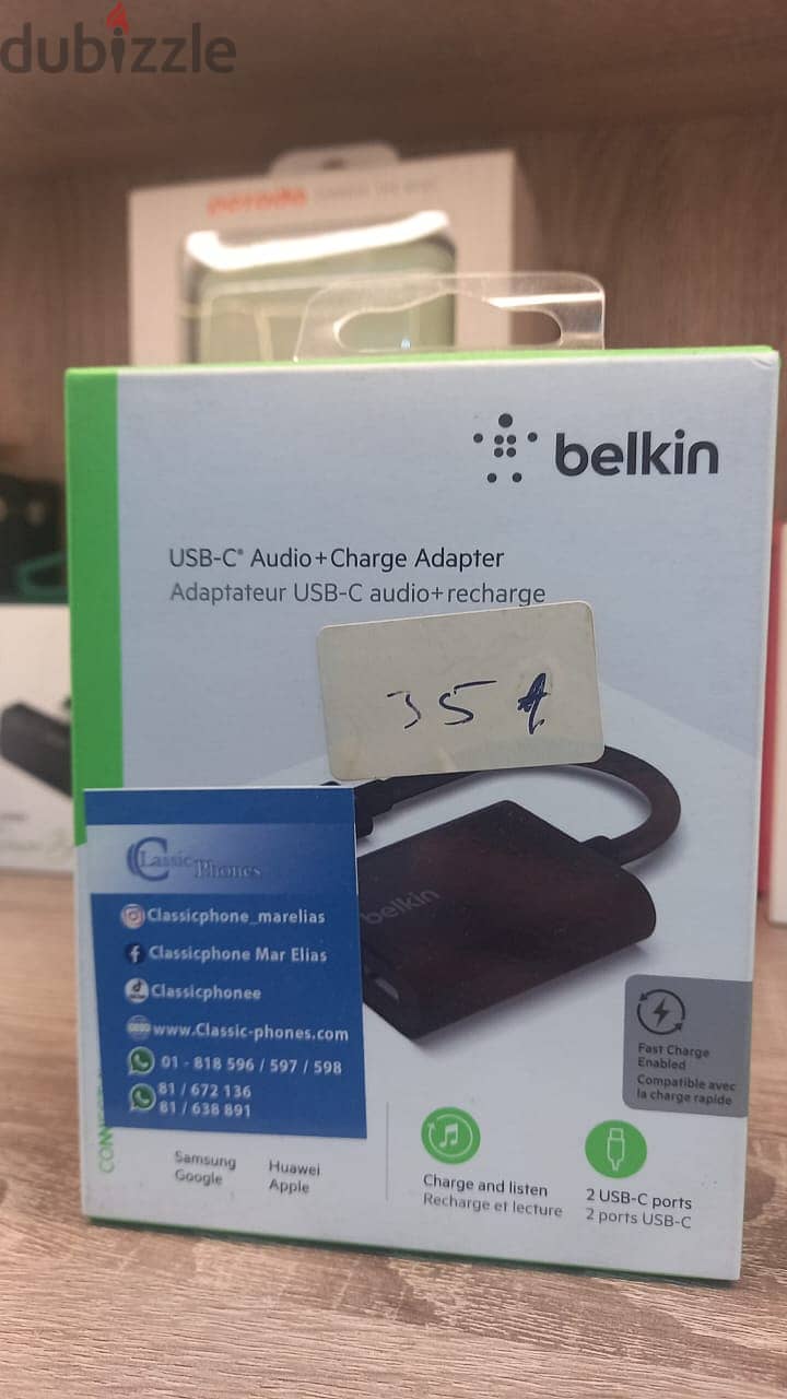 Belkin Adaptateur USB C RockStar USB-C audio + recharge (adaptateur audio  avec USB-C Power