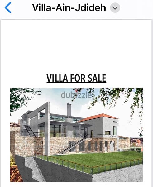 Villa 3Floors 850m on 1600m Land Ain Jdeede Aley 0