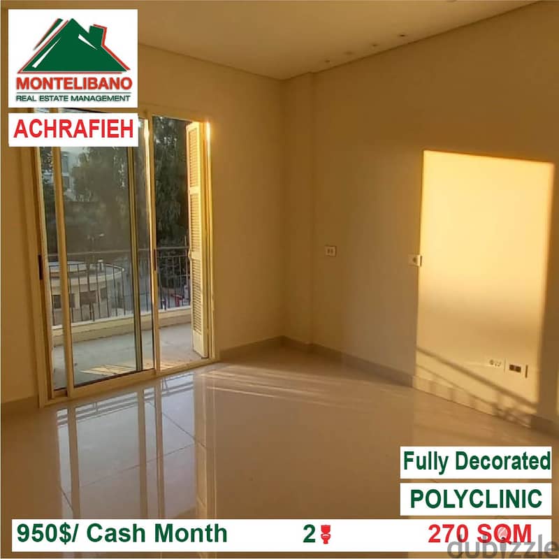 950$/Cash Month!! Polyclinic for rent in Achrafieh!! 1
