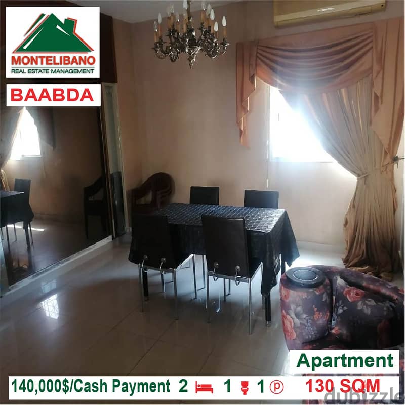 Apartment for sale located in Baabda !!140,000$!! 1