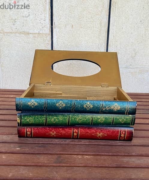 Wooden Tissue Box Books Style 5