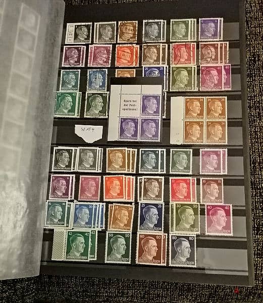 Germany Hitler rare stamps album over 1300 stamps Reich 2 & Reich 3 0