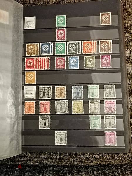 Germany Hitler rare stamps album over 1300 stamps Reich 2 & Reich 3 12