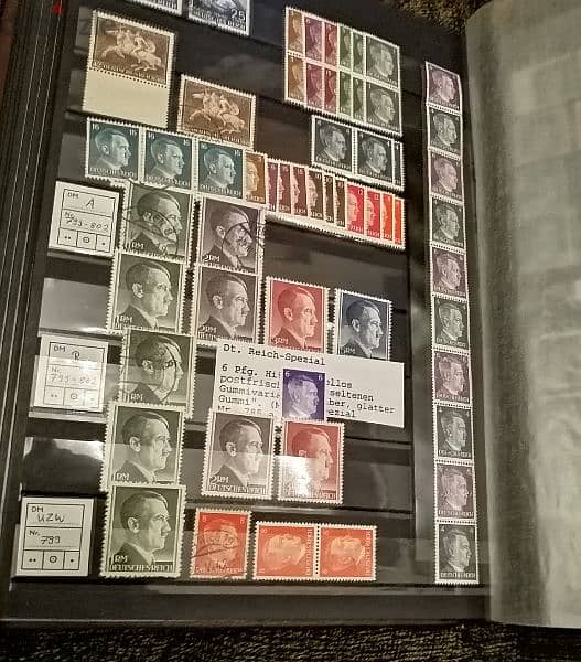 Germany Hitler rare stamps album over 1300 stamps Reich 2 & Reich 3 18