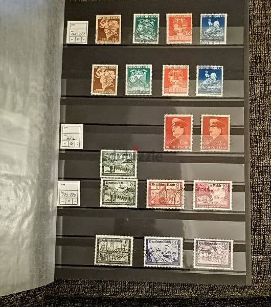 Germany Hitler rare stamps album over 1300 stamps Reich 2 & Reich 3 19