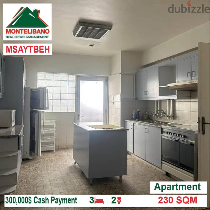 300,000$ Cash Payment!! Apartment for sale in Msaytbeh!! 1