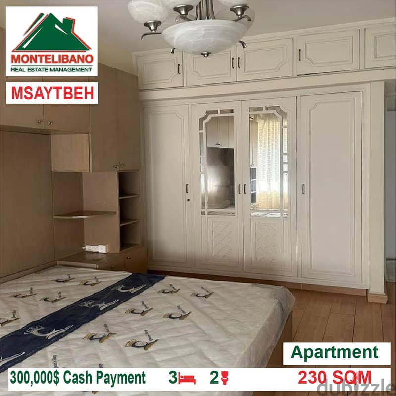 300,000$ Cash Payment!! Apartment for sale in Msaytbeh!! 2
