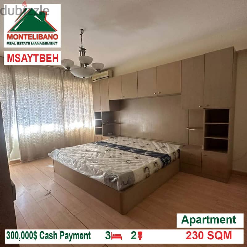 300,000$ Cash Payment!! Apartment for sale in Msaytbeh!! 3