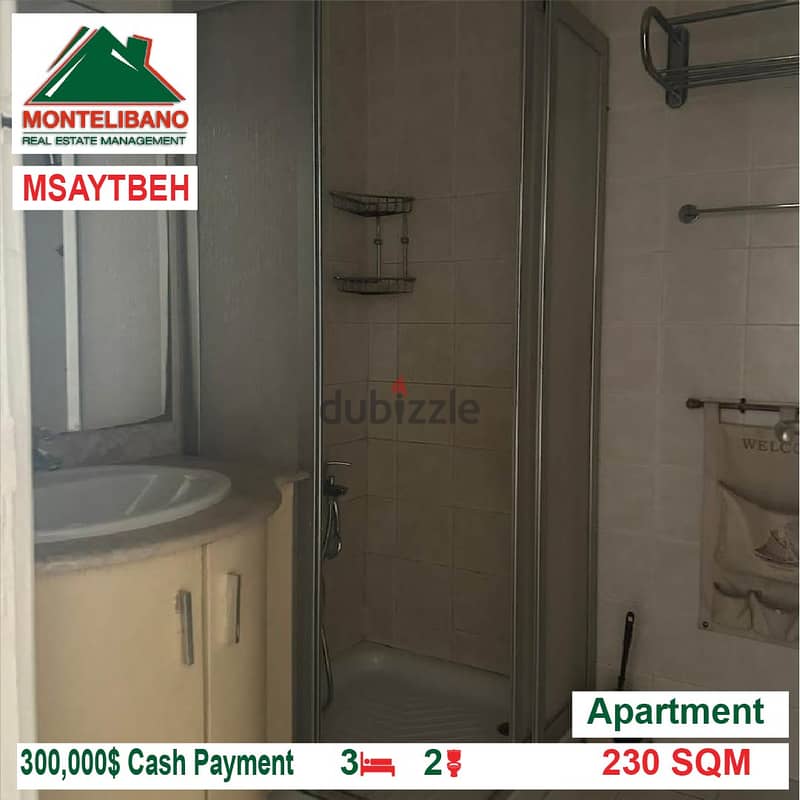 300,000$ Cash Payment!! Apartment for sale in Msaytbeh!! 4
