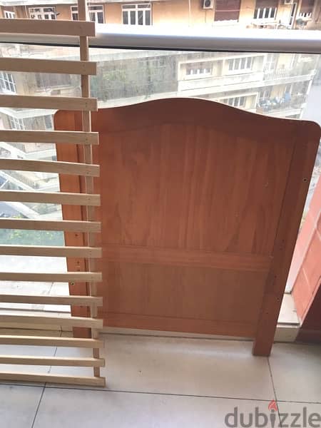 brown baby bed - very good condition 1