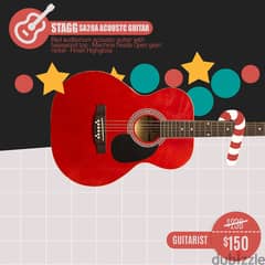 Stagg SA20A Red Acoustic Guitar 0