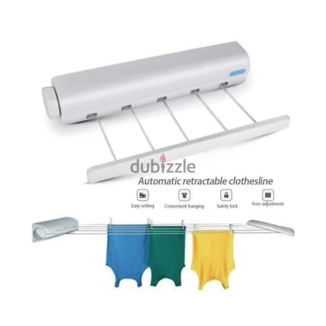 5-Rope Automatic Laundry Clothesline, Retractable Clothes Dryer 2