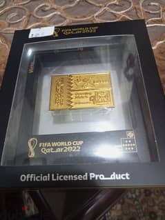 Qatar world cup official collectible pins keychain, ticket for display 0