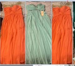 light turquoise and light salmon dress each for 50 dollars