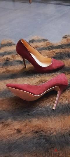 Red Burgundy Velvet Heels