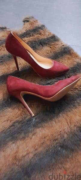 Red Burgundy Velvet Heels 4