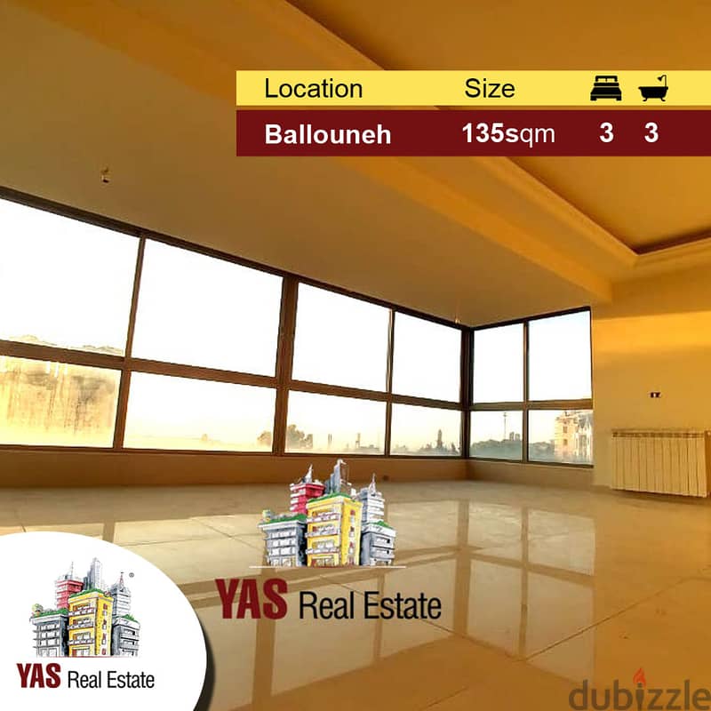 Ballouneh 135m2 | 50m2 Terrace | New | Private Street | Luxurious | 0