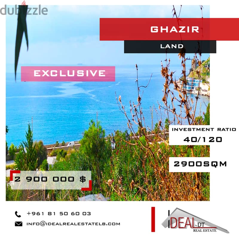 2 LANDS FOR SALE IN GHAZIR 2900 SQM REF#FD18033 0