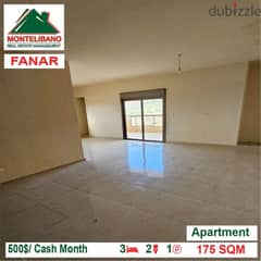 500$/Cash Month!! Apartment for rent in Fanar!!