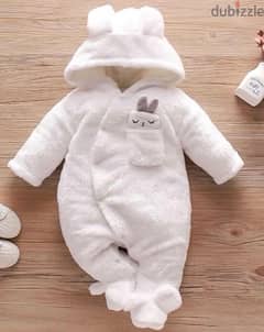 rabbit pached hooded white size 86 very good condition 0