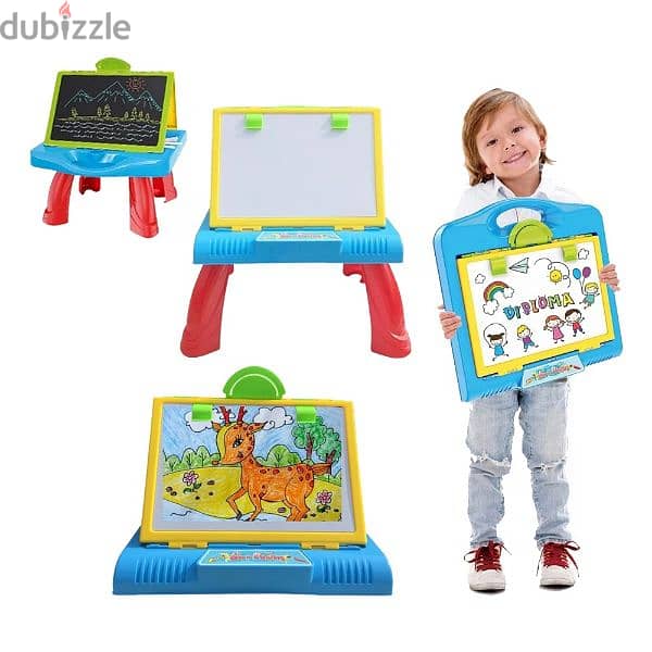 Children 2 in 1 Mangnatic White and Chalk Foldable Board 0