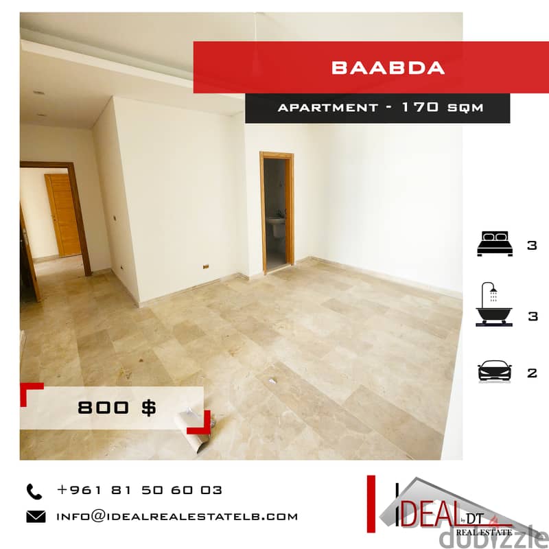 Apartment for rent in Baabda 170 sqm ref#aea16039 0