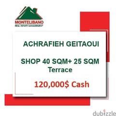 120,000$ Cash Payment!! Shop for sale in Achrafieh Geitaoui!!