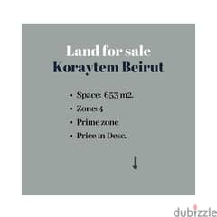 Land for Sale in Prime Location in Koraytem - Beirut 0