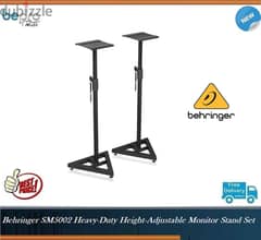 Behringer SM5002 Heavy-Duty Height-Adjustable Monitor Stand Set 0