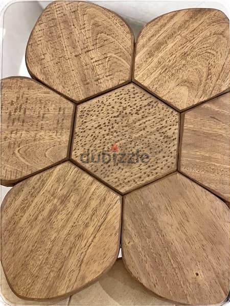 real solid wood flower shape side tables 2