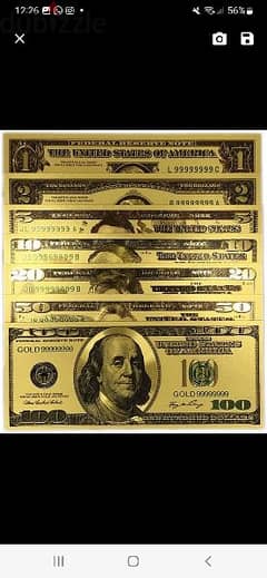 set of 7 golden pieces us dollars