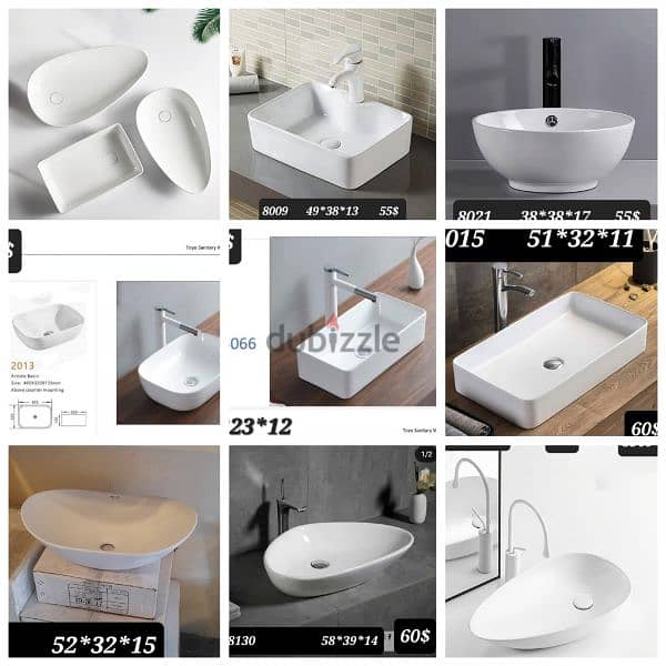 posee sinks (white color) مغاسل حمام 0