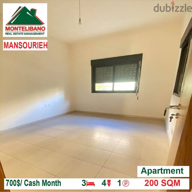 700$/Cash Month!! Apartment for rent in Mansourieh!! 2