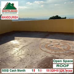 500$/Cash Month!! Roof for rent in Mansourieh!!