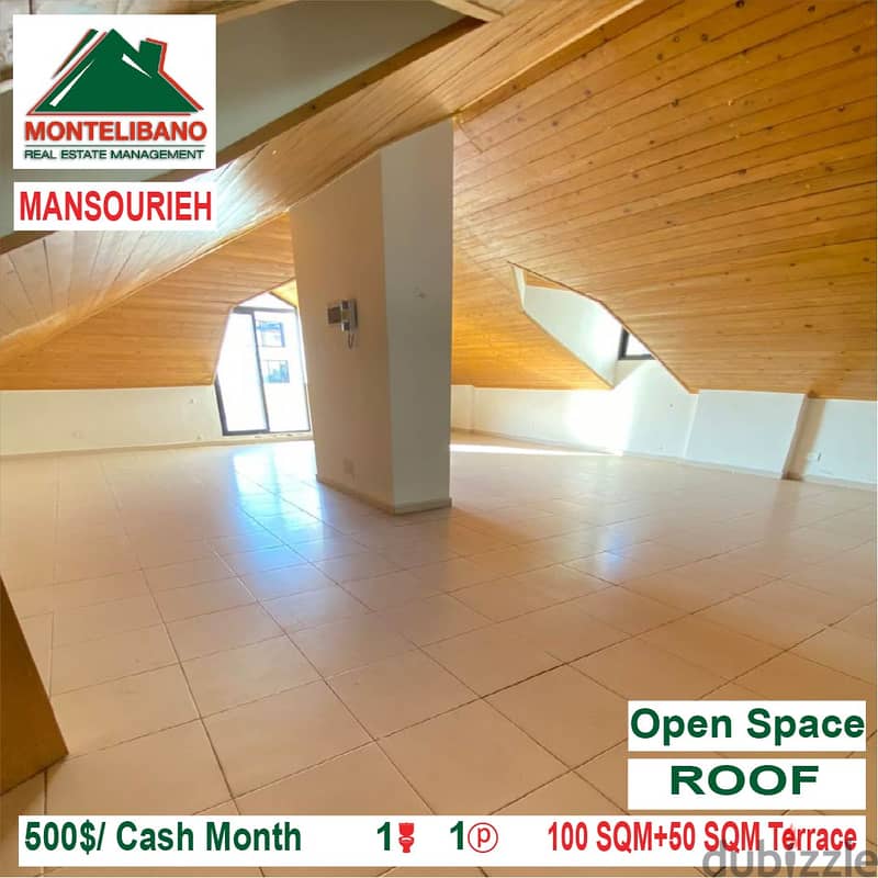 500$/Cash Month!! Roof for rent in Mansourieh!! 1