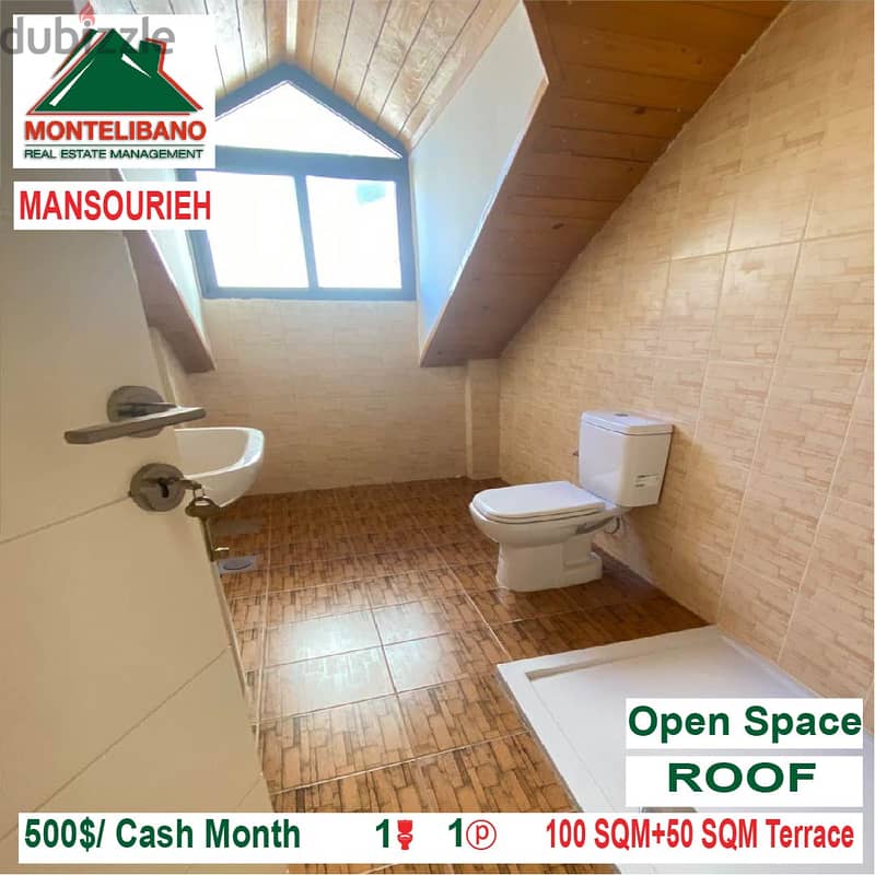 500$/Cash Month!! Roof for rent in Mansourieh!! 2