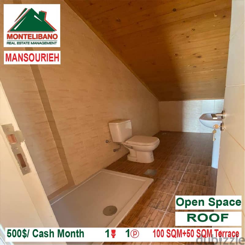 500$/Cash Month!! Roof for rent in Mansourieh!! 3