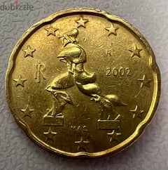 Italian 2002 coin 20 cents