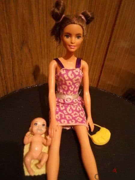 BABY SITTER brunette good doll+Small Baby Skipper Mattel figurine toy 5