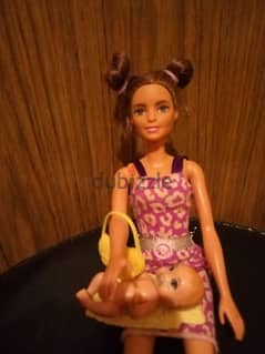 BABY SITTER brunette good doll+Small Baby Skipper Mattel figurine toy