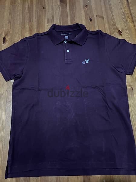 POLOS SHIRTS (LARGE - RELAXED FIT - AE & GAP) ( RED & PURPLE/BORDO) 3
