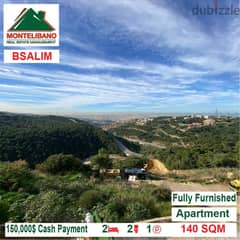 130,000$ Cash Payment!! Apartment for sale in Bsalim!! 0