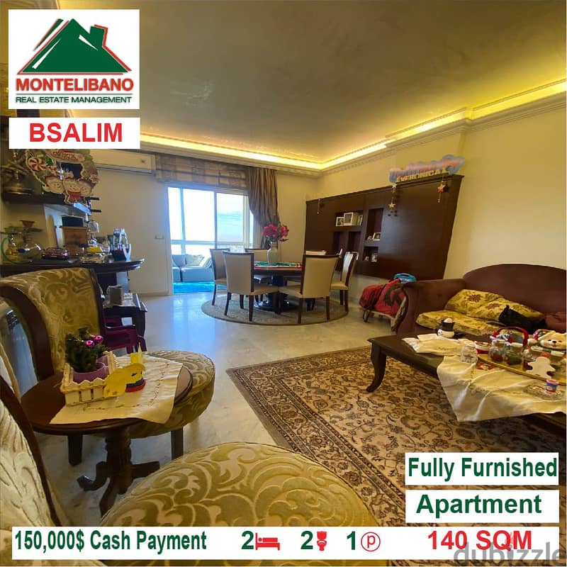 130,000$ Cash Payment!! Apartment for sale in Bsalim!! 2