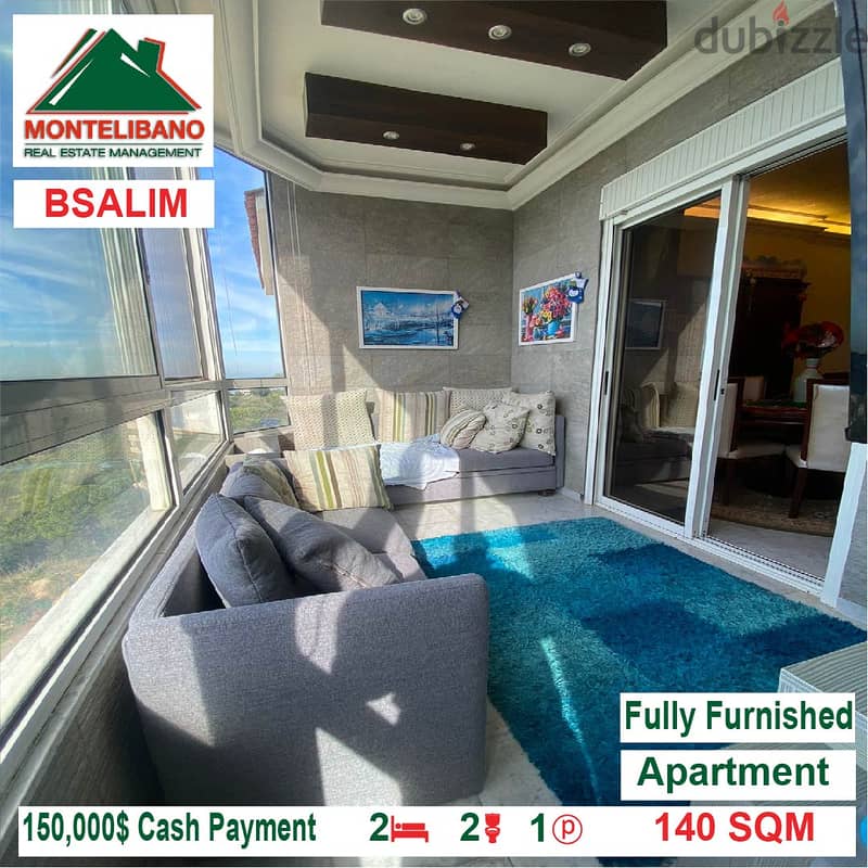 130,000$ Cash Payment!! Apartment for sale in Bsalim!! 3