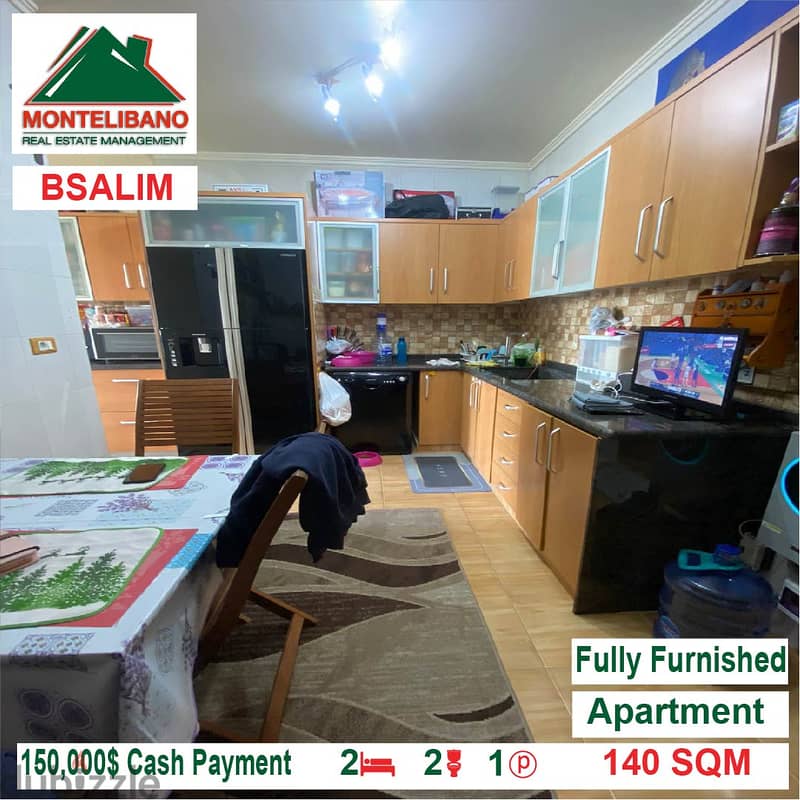130,000$ Cash Payment!! Apartment for sale in Bsalim!! 4