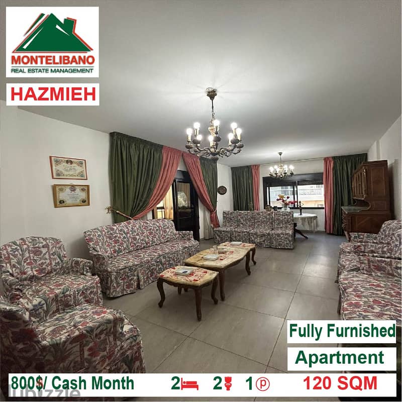 800$/Cash Month!! Apartment for rent in Hazmieh!! 0