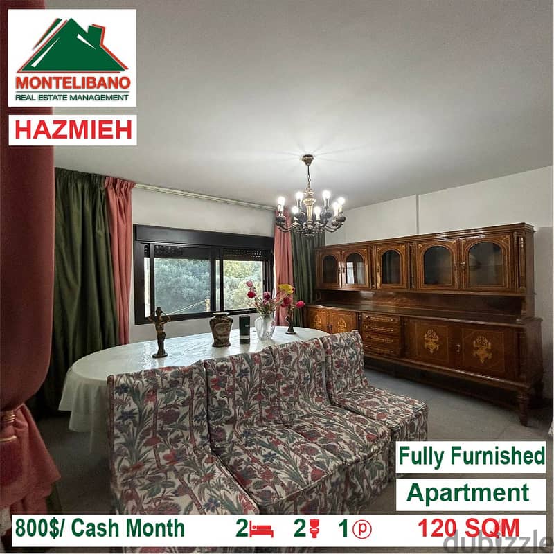 800$/Cash Month!! Apartment for rent in Hazmieh!! 1
