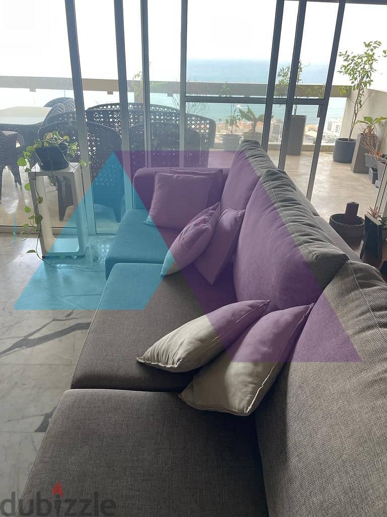 Lux furnished 250m2 apartment+terrace+seaview for rent in Haret Sakher 6
