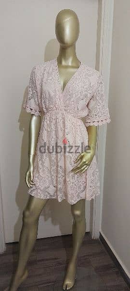 Lace Flared Dress Baby Rose 7