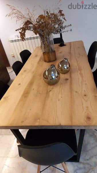table only new wood and metal 2